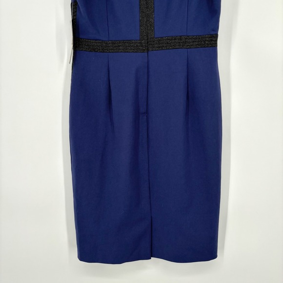 NWT Antonio Melani Sleeveless Shift Dress Sz 10 Bandage Navy Charcoal Retro 00s - Picture 10 of 16
